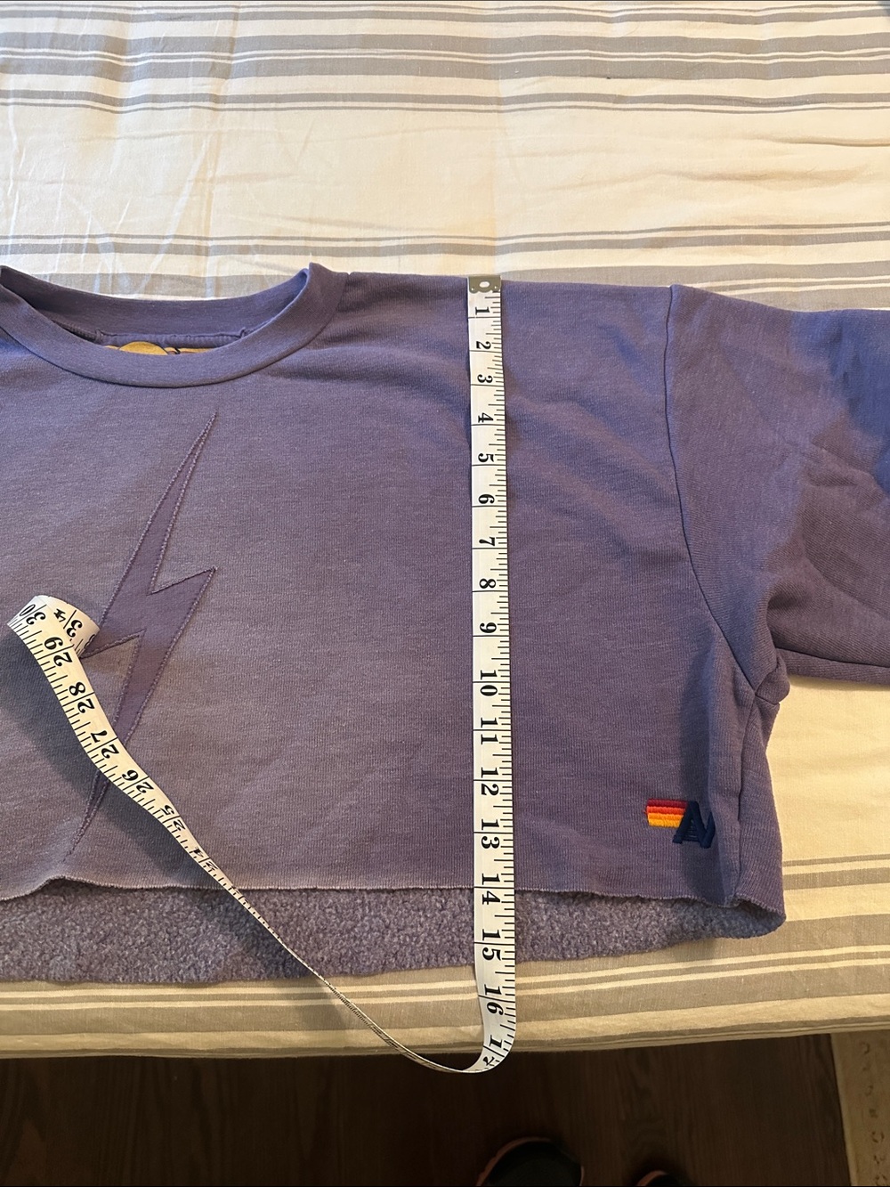 Aviator Nation Cropped Lavender Sweatshirt - Picture 6 of 7